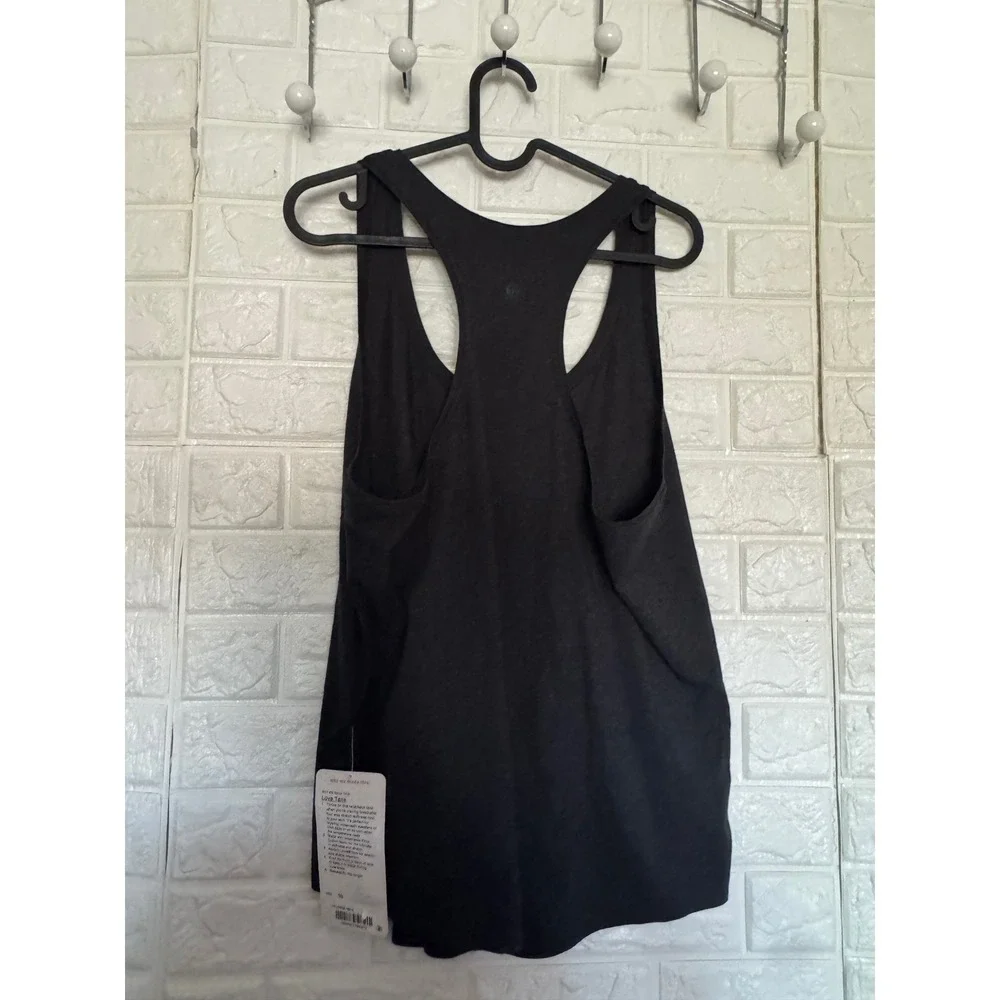 Lululemon Love Tank Heathered Black Racerback Pima Cotton Top LW1AW0S Size 10